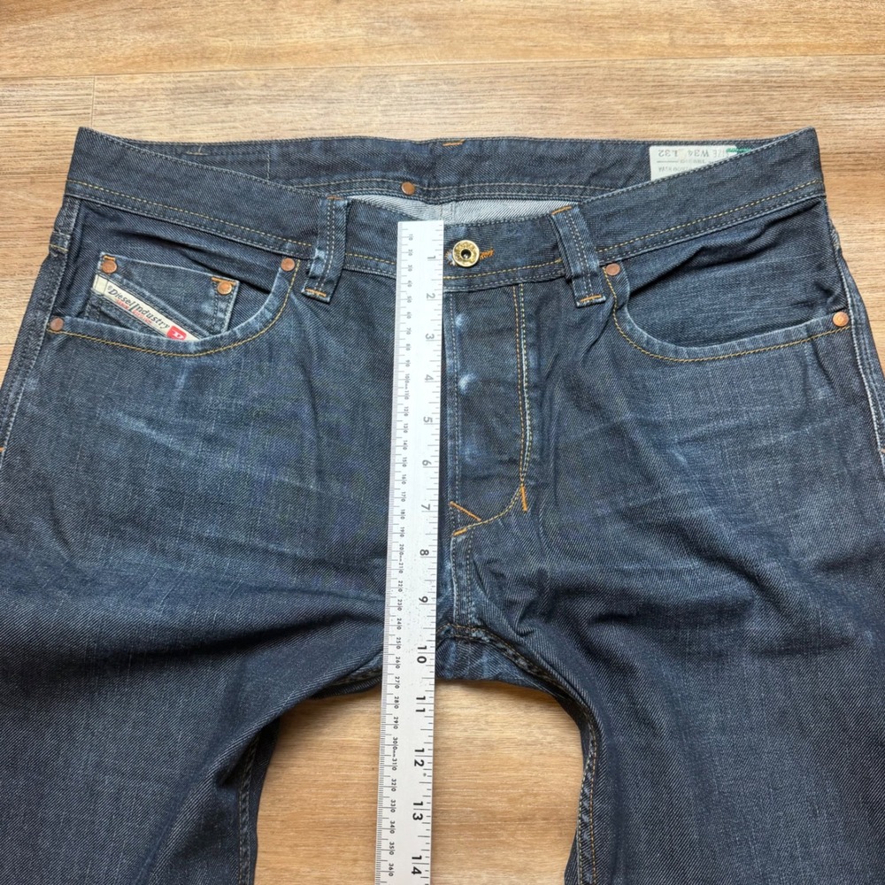 Diesel Larkee Jeans Mens 34x32 Blue Regular Straight Leg Dark Wash Made In Italy - Picture 11 of 14